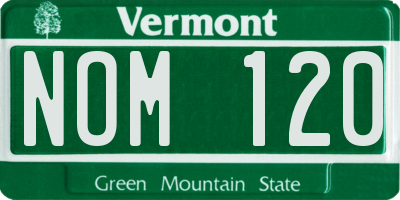VT license plate NOM120