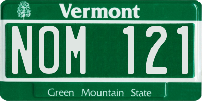 VT license plate NOM121