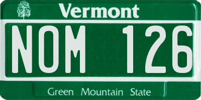 VT license plate NOM126
