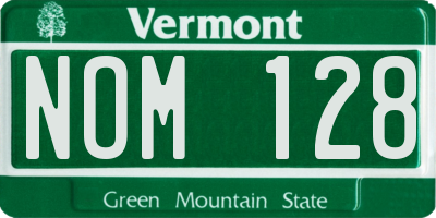 VT license plate NOM128