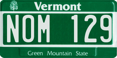 VT license plate NOM129