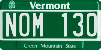 VT license plate NOM130