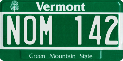 VT license plate NOM142
