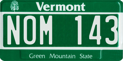 VT license plate NOM143