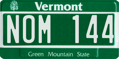 VT license plate NOM144