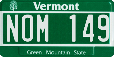 VT license plate NOM149