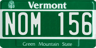 VT license plate NOM156