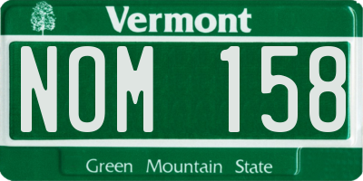 VT license plate NOM158