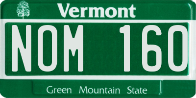 VT license plate NOM160