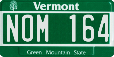 VT license plate NOM164
