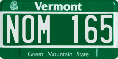 VT license plate NOM165