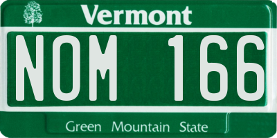 VT license plate NOM166