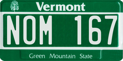 VT license plate NOM167