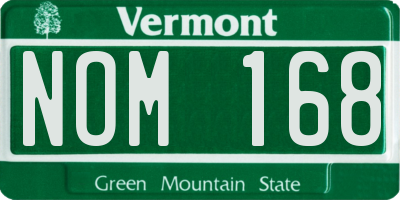 VT license plate NOM168