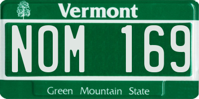 VT license plate NOM169