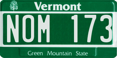 VT license plate NOM173