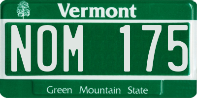 VT license plate NOM175