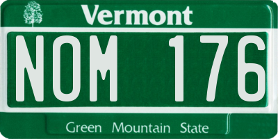 VT license plate NOM176