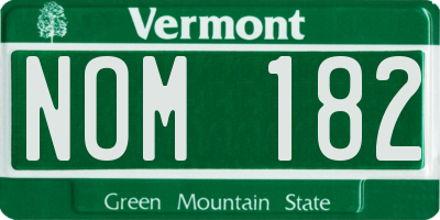 VT license plate NOM182