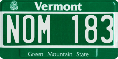 VT license plate NOM183