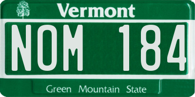 VT license plate NOM184