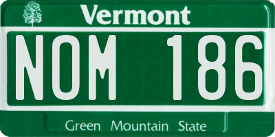 VT license plate NOM186