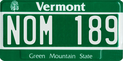 VT license plate NOM189