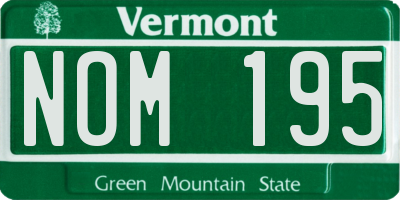 VT license plate NOM195