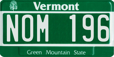 VT license plate NOM196