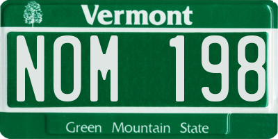 VT license plate NOM198