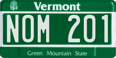 VT license plate NOM201