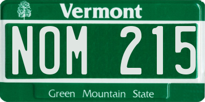 VT license plate NOM215