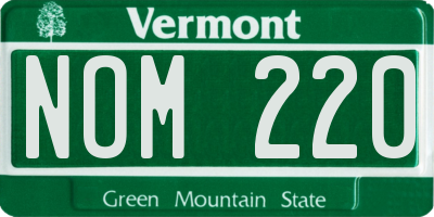VT license plate NOM220
