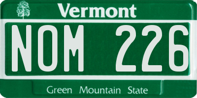 VT license plate NOM226