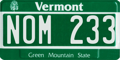 VT license plate NOM233