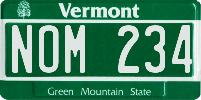 VT license plate NOM234