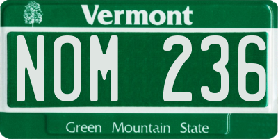 VT license plate NOM236