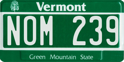 VT license plate NOM239