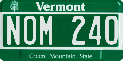 VT license plate NOM240