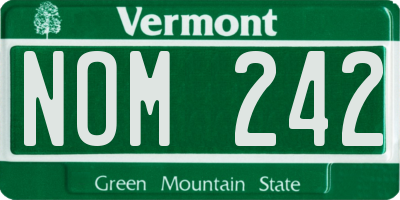 VT license plate NOM242