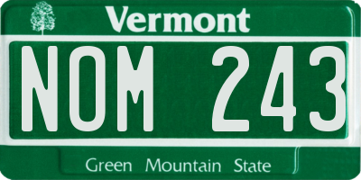 VT license plate NOM243