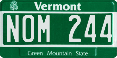 VT license plate NOM244