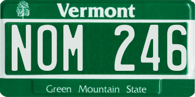 VT license plate NOM246
