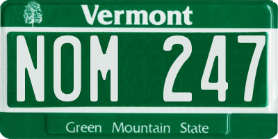 VT license plate NOM247
