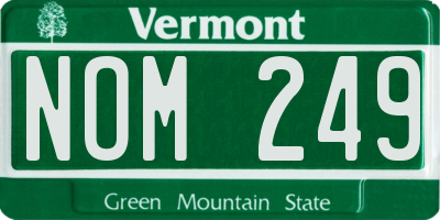 VT license plate NOM249