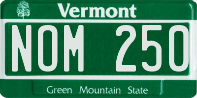 VT license plate NOM250