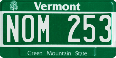 VT license plate NOM253