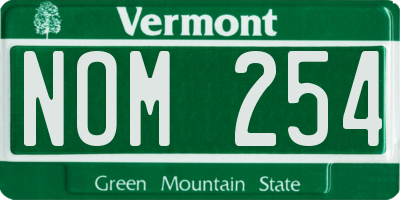 VT license plate NOM254