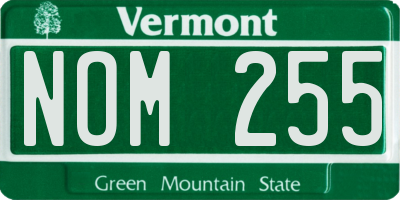 VT license plate NOM255
