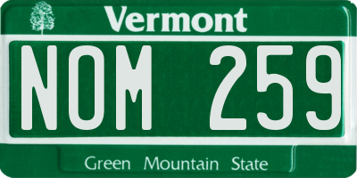 VT license plate NOM259